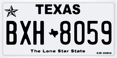 TX license plate BXH8059