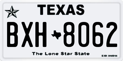 TX license plate BXH8062