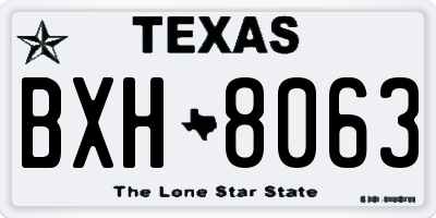 TX license plate BXH8063