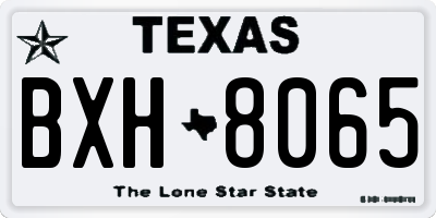 TX license plate BXH8065