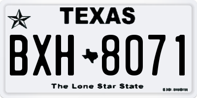 TX license plate BXH8071