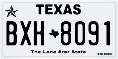 TX license plate BXH8091