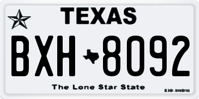 TX license plate BXH8092