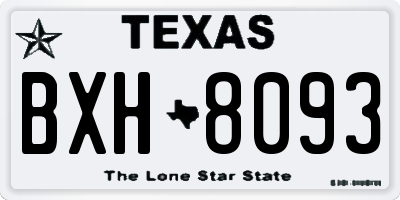 TX license plate BXH8093