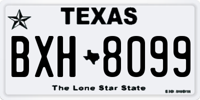 TX license plate BXH8099