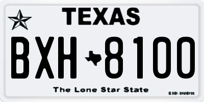 TX license plate BXH8100