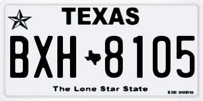 TX license plate BXH8105