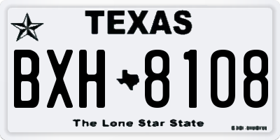 TX license plate BXH8108