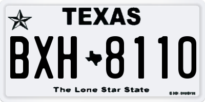 TX license plate BXH8110