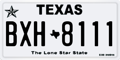 TX license plate BXH8111