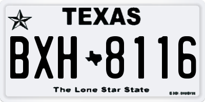 TX license plate BXH8116