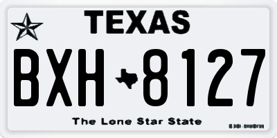 TX license plate BXH8127