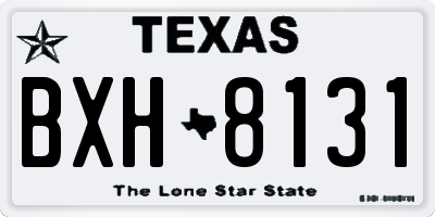 TX license plate BXH8131