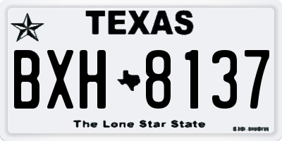 TX license plate BXH8137