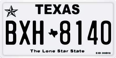 TX license plate BXH8140