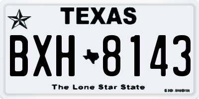 TX license plate BXH8143