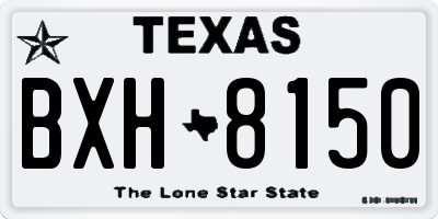 TX license plate BXH8150