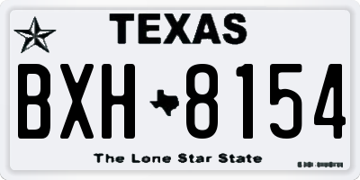 TX license plate BXH8154
