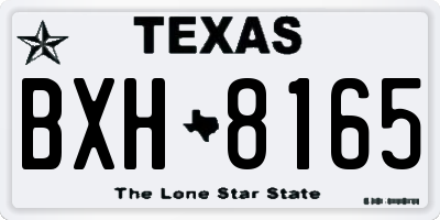 TX license plate BXH8165