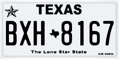 TX license plate BXH8167