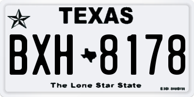 TX license plate BXH8178
