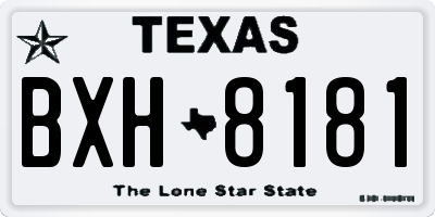 TX license plate BXH8181