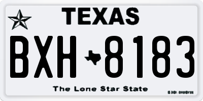 TX license plate BXH8183