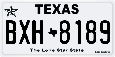 TX license plate BXH8189