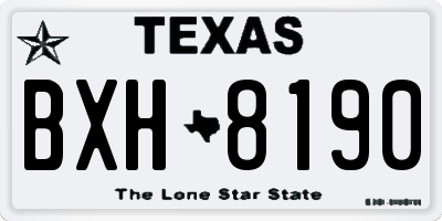 TX license plate BXH8190