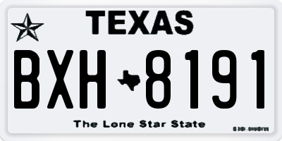 TX license plate BXH8191