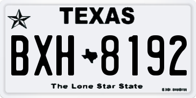 TX license plate BXH8192