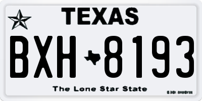 TX license plate BXH8193