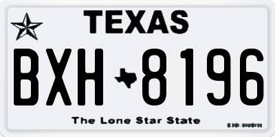 TX license plate BXH8196