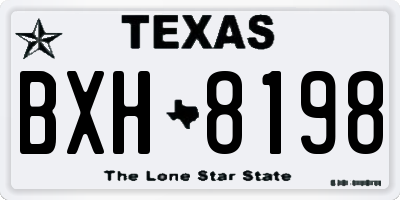 TX license plate BXH8198