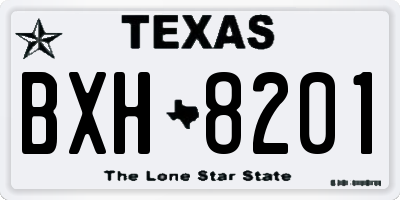 TX license plate BXH8201