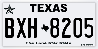 TX license plate BXH8205