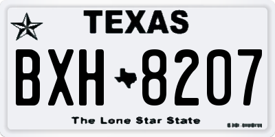 TX license plate BXH8207