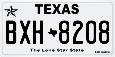 TX license plate BXH8208
