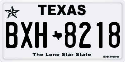 TX license plate BXH8218