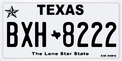 TX license plate BXH8222