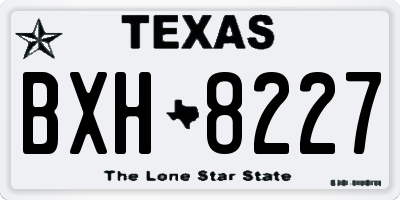 TX license plate BXH8227