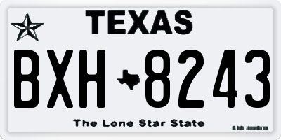 TX license plate BXH8243