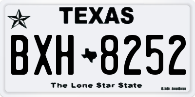 TX license plate BXH8252