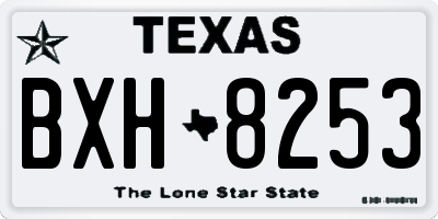 TX license plate BXH8253