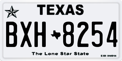 TX license plate BXH8254