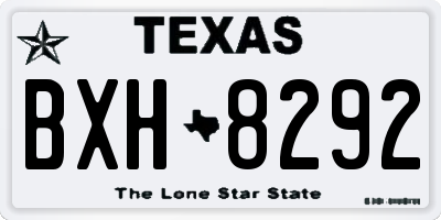 TX license plate BXH8292