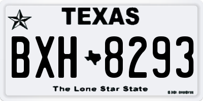TX license plate BXH8293