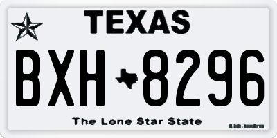TX license plate BXH8296
