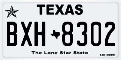 TX license plate BXH8302