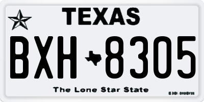 TX license plate BXH8305